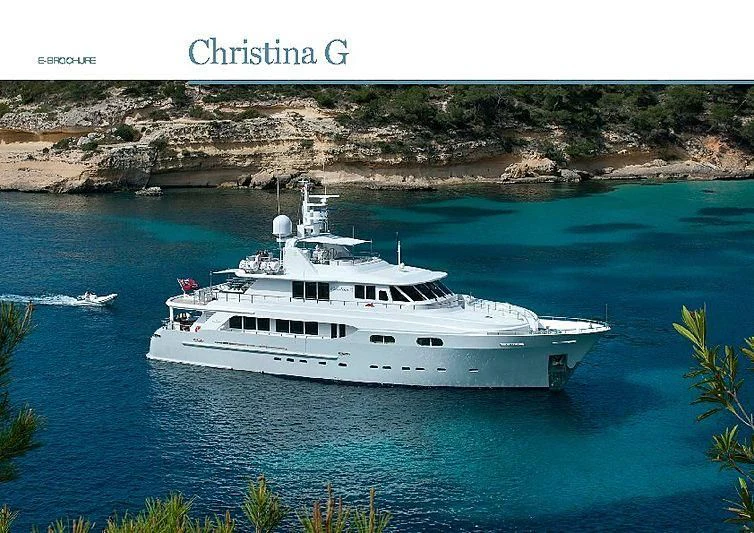 a boat sailing on the water aboard CHRISTINA G Yacht for Charter