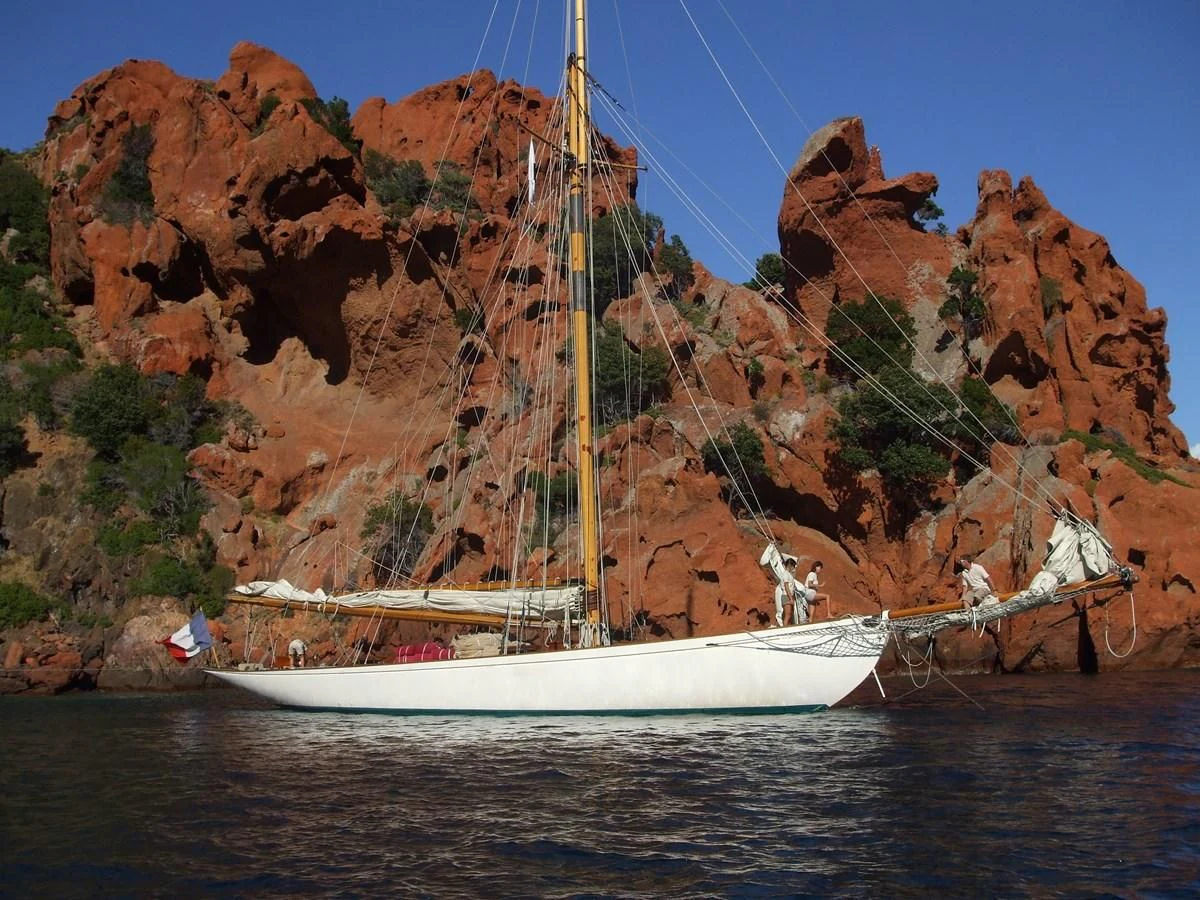 a boat sailing in the water aboard MOONBEAM OF FIFE III Yacht for Sale