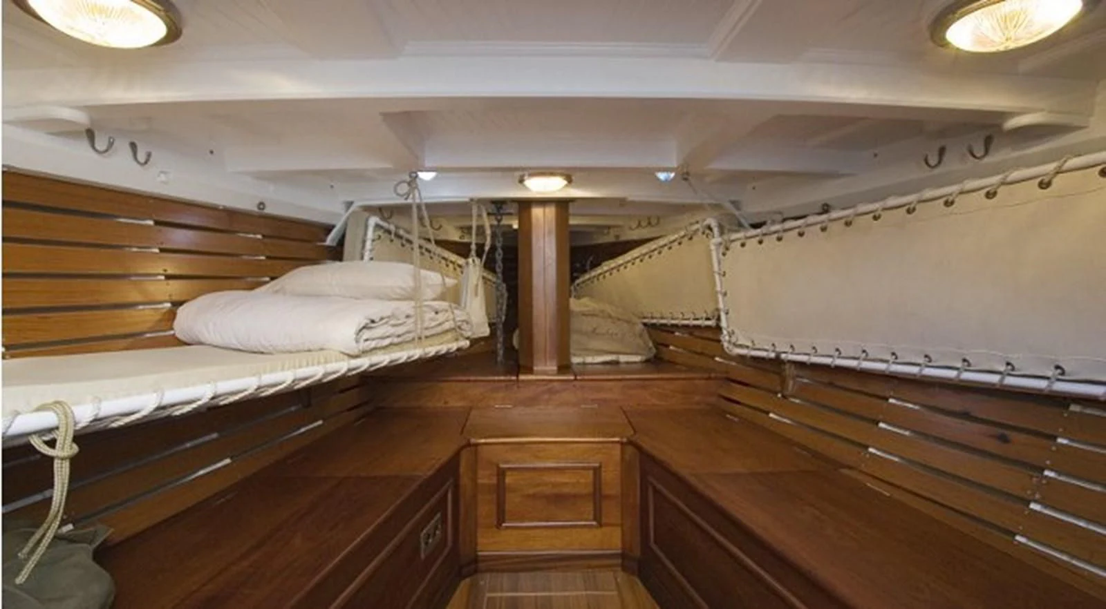 a room with bunk beds aboard MOONBEAM OF FIFE III Yacht for Sale