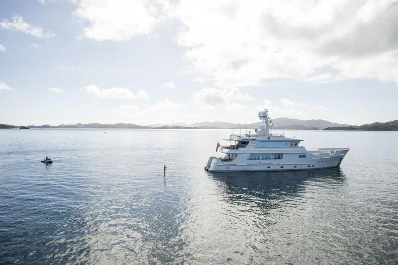 a boat in the water aboard RELENTLESS Yacht for Sale