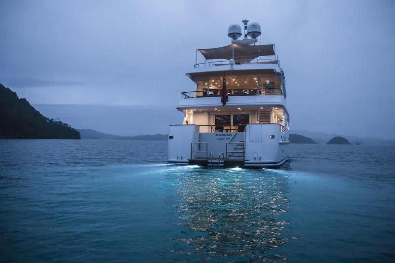 a boat in the water aboard RELENTLESS Yacht for Sale