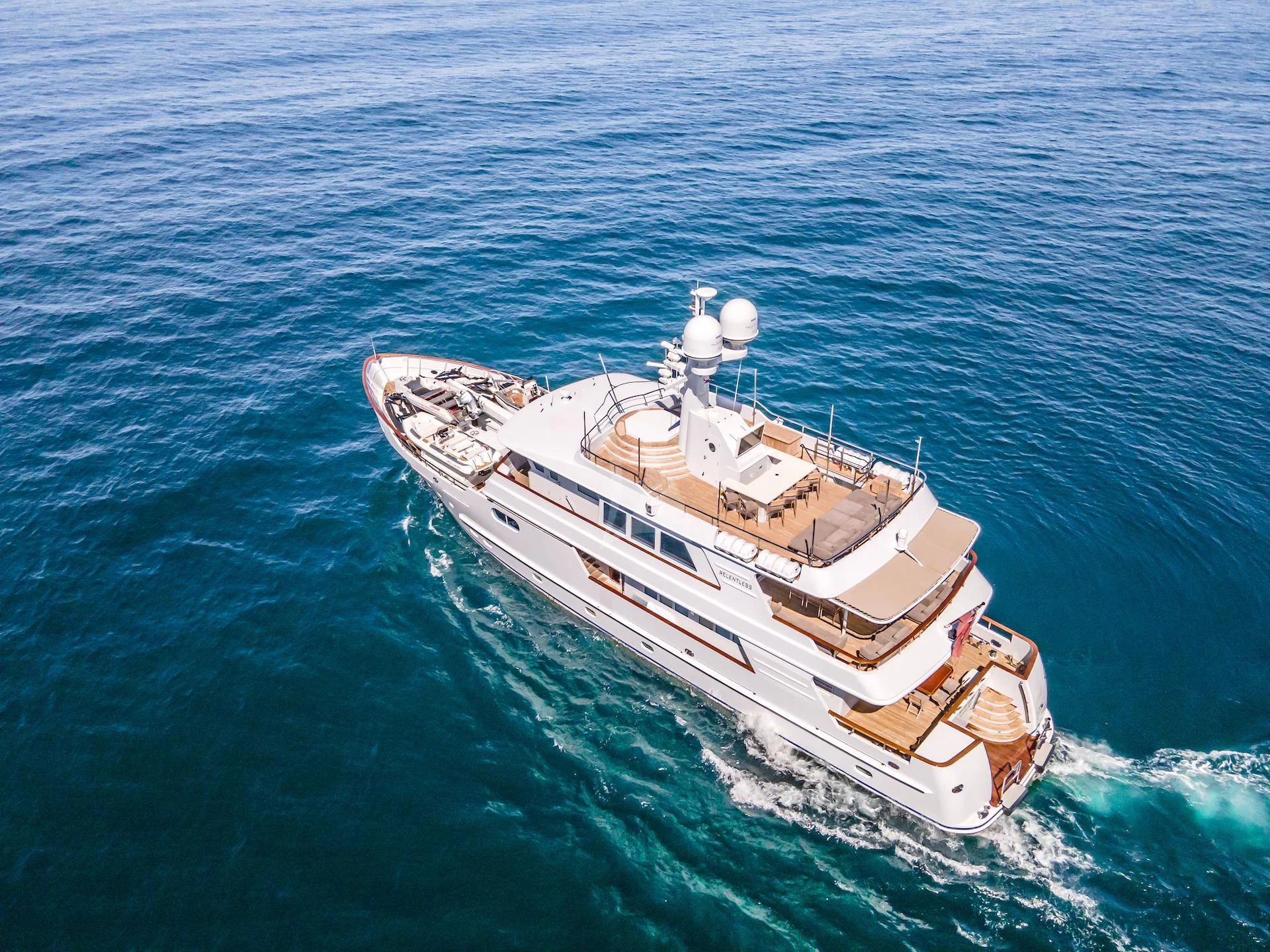 a ship in the water aboard RELENTLESS Yacht for Sale