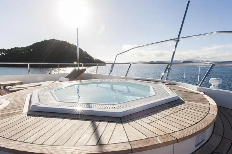 a pool on a deck aboard RELENTLESS Yacht for Sale