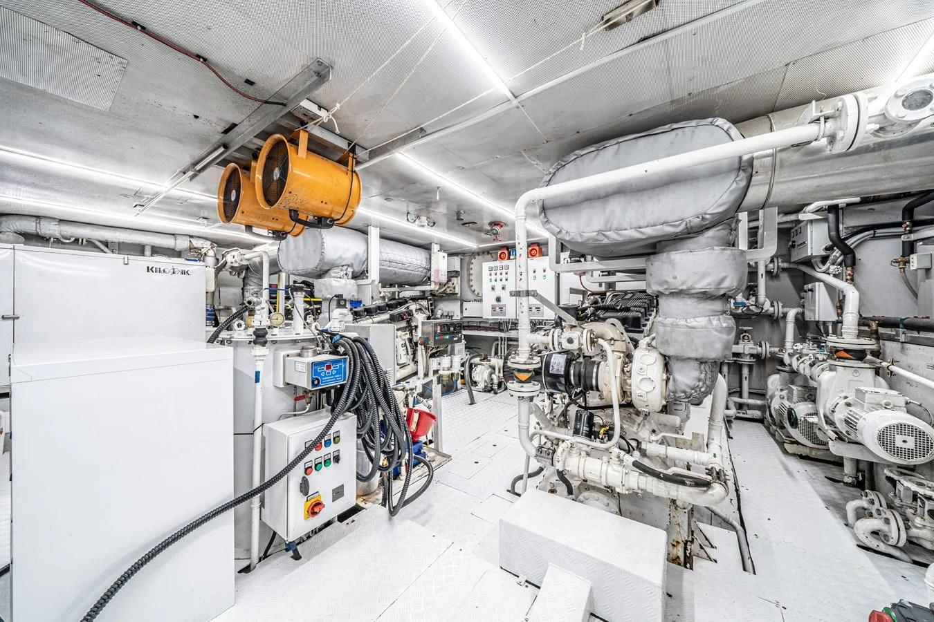a large room with machinery aboard RELENTLESS Yacht for Sale