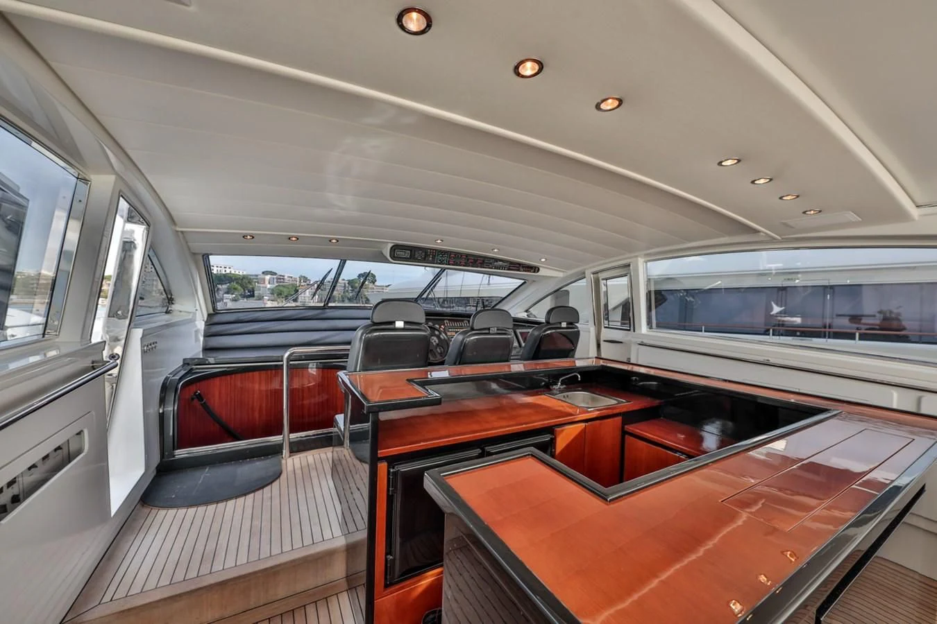 inside of a bus aboard NOTORIOUS Yacht for Sale