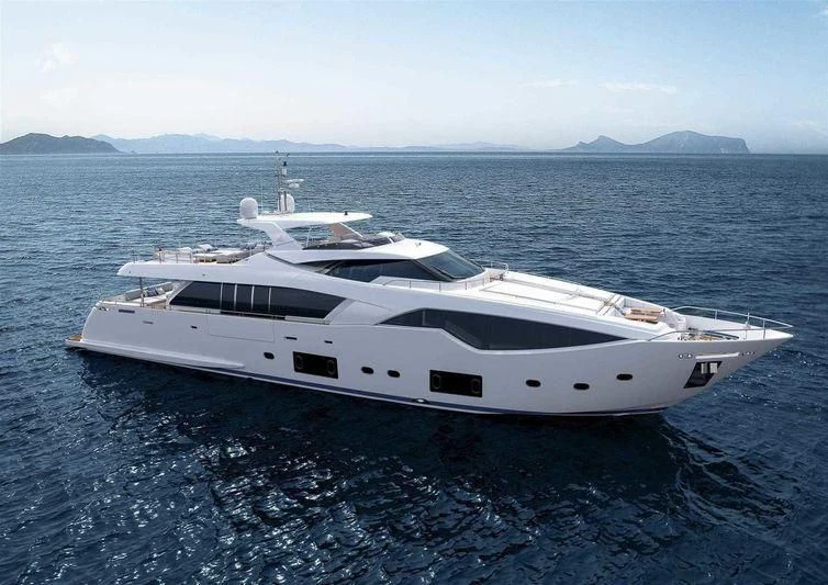 a white yacht in the water aboard CHITOCHI Yacht for Sale