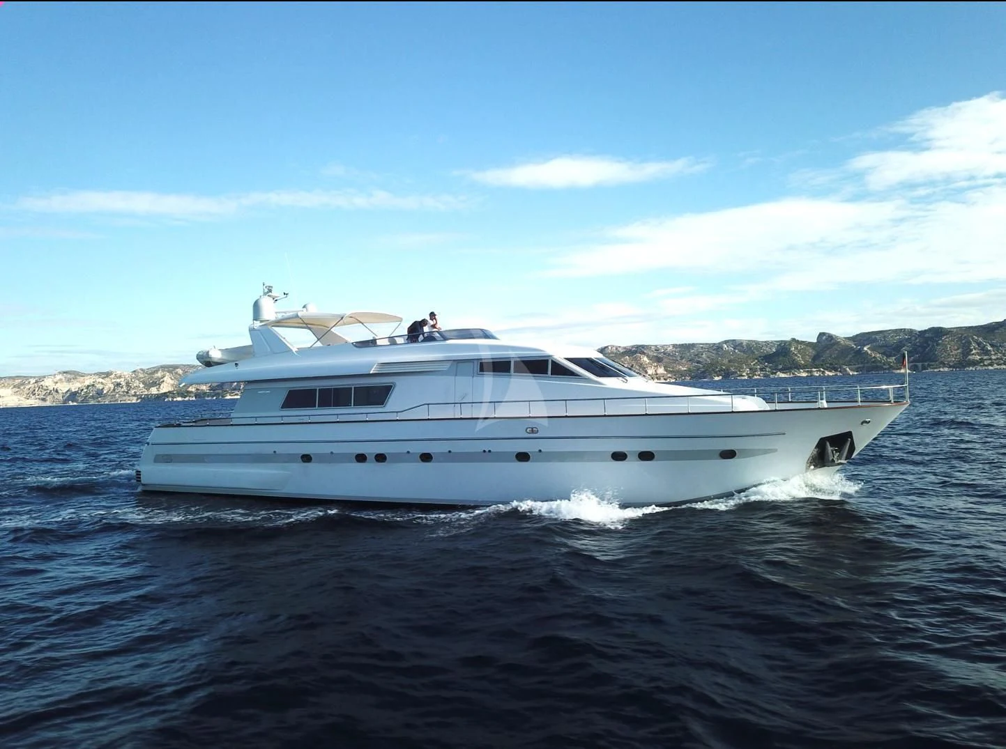 a boat on the water aboard OLA Yacht for Charter