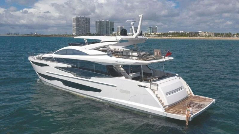 a white yacht in the water aboard OLIVIA RB Yacht for Sale