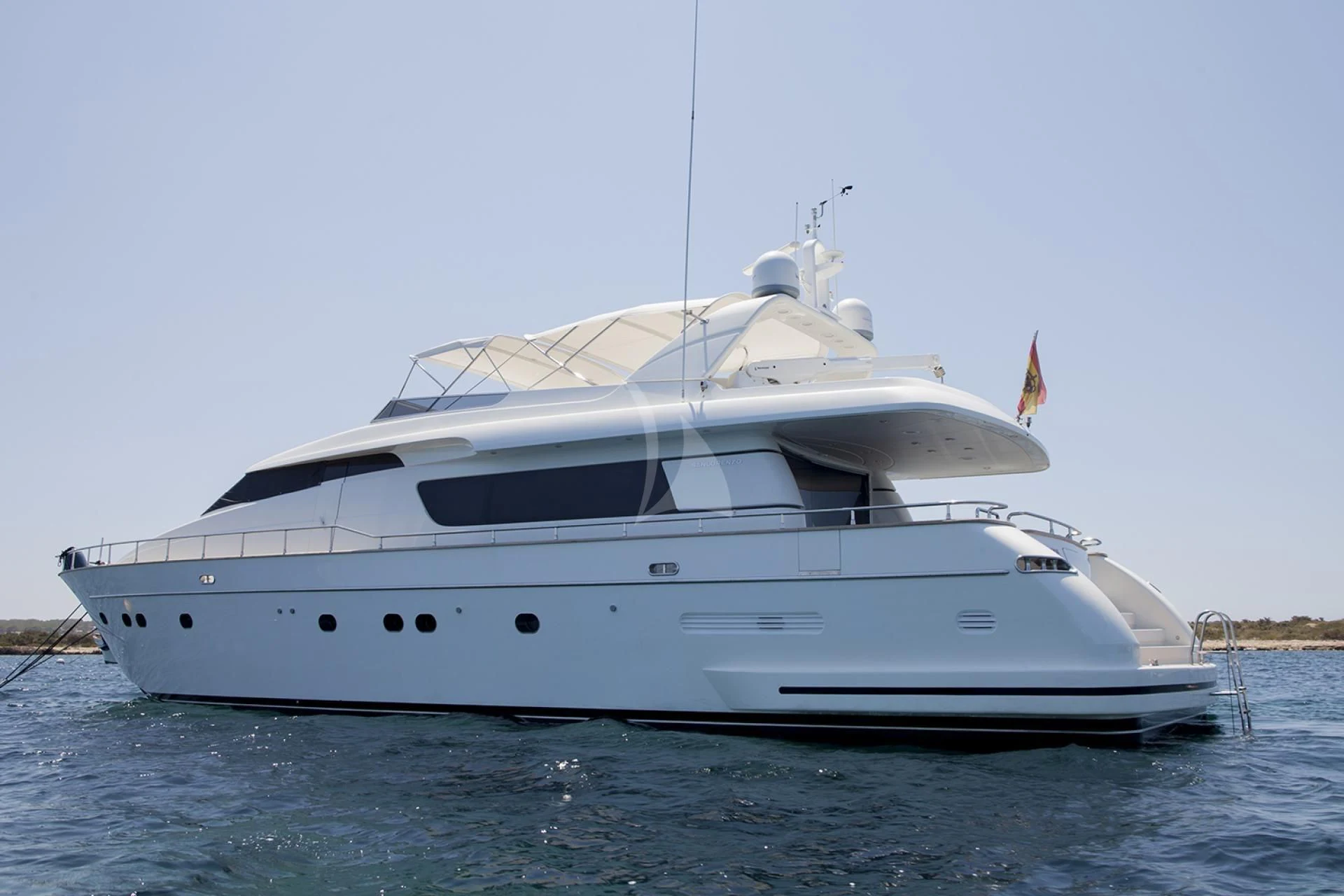 a white yacht on the water aboard GOTA Yacht for Sale