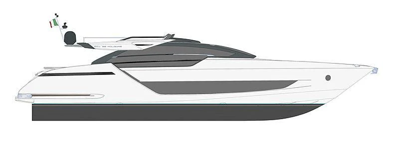 a white and black striped car aboard RIVA FOLGORE 88/24 Yacht for Sale