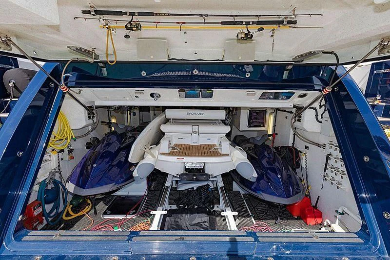 a boat with a blue canopy aboard SEAHORSE Yacht for Sale