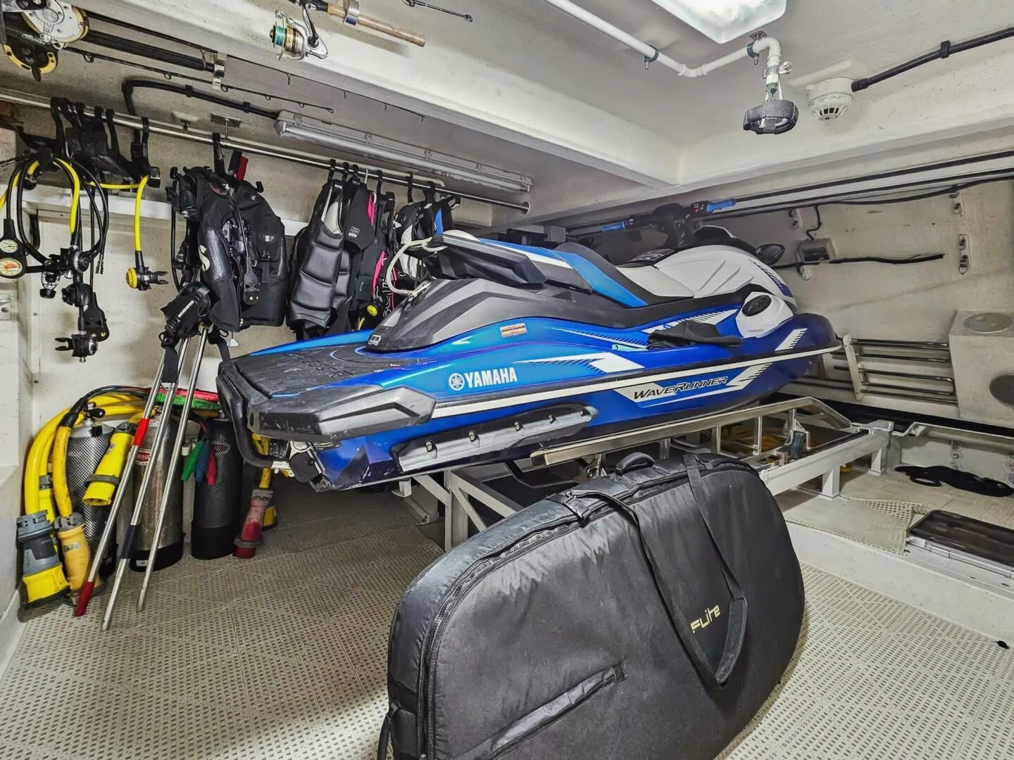 luggage on a conveyor belt aboard SEAHORSE Yacht for Sale