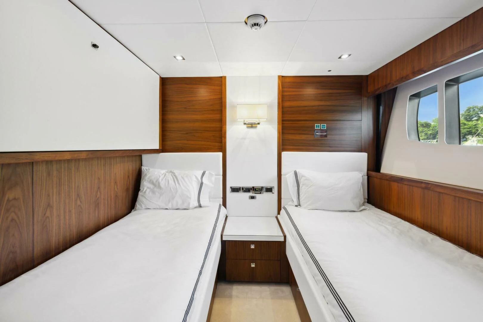 a room with two beds aboard SEAHORSE Yacht for Sale
