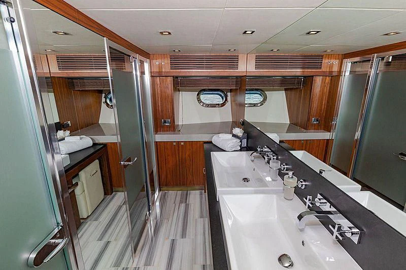 a bathroom with a large sink aboard SEAHORSE Yacht for Sale