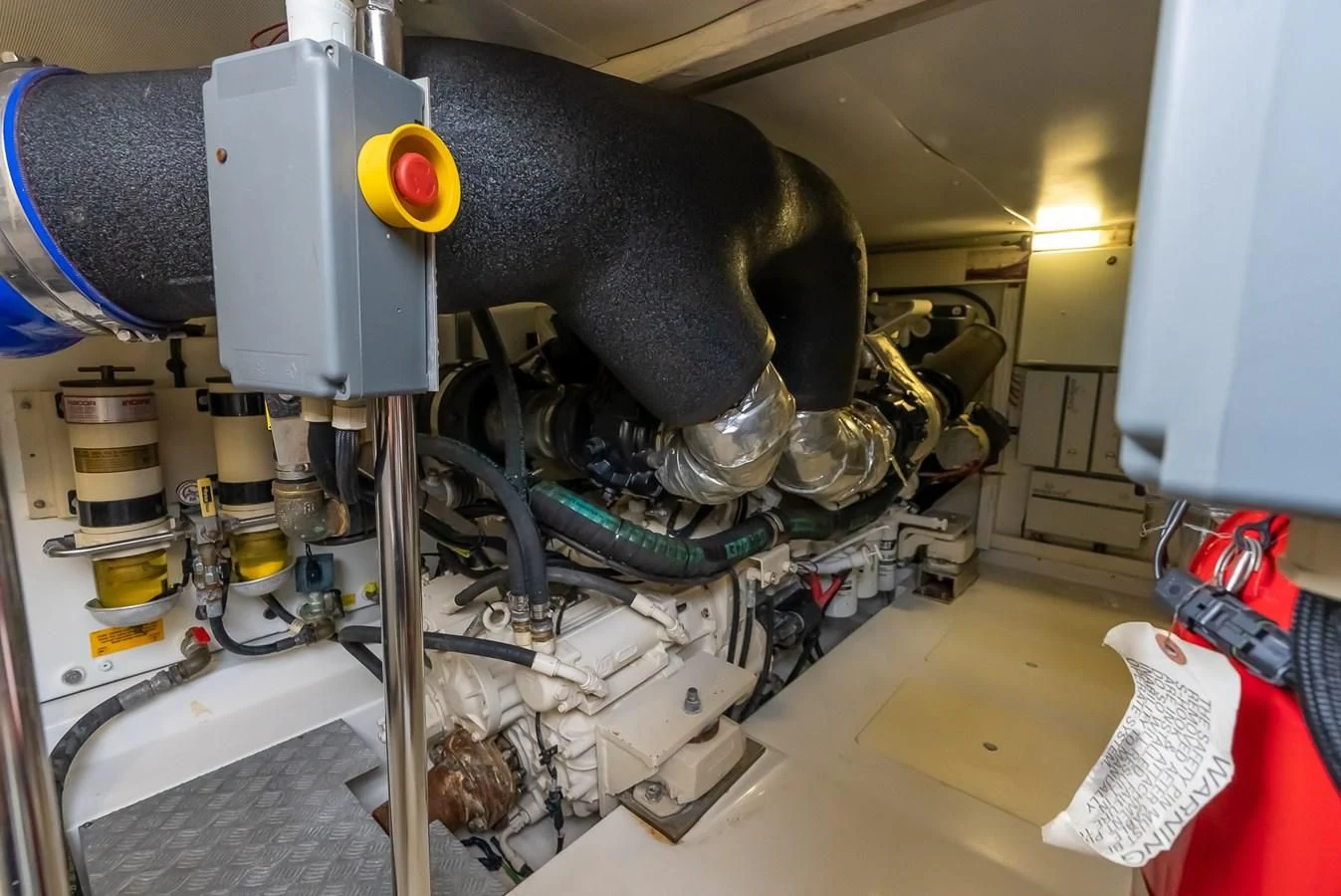 a machine with a large metal pipe aboard PRIVE Yacht for Sale