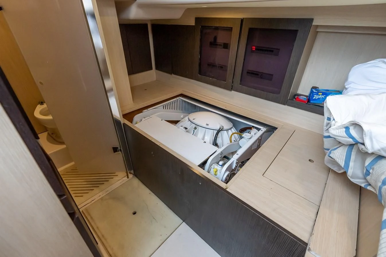 a sink in a bathroom aboard PRIVE Yacht for Sale