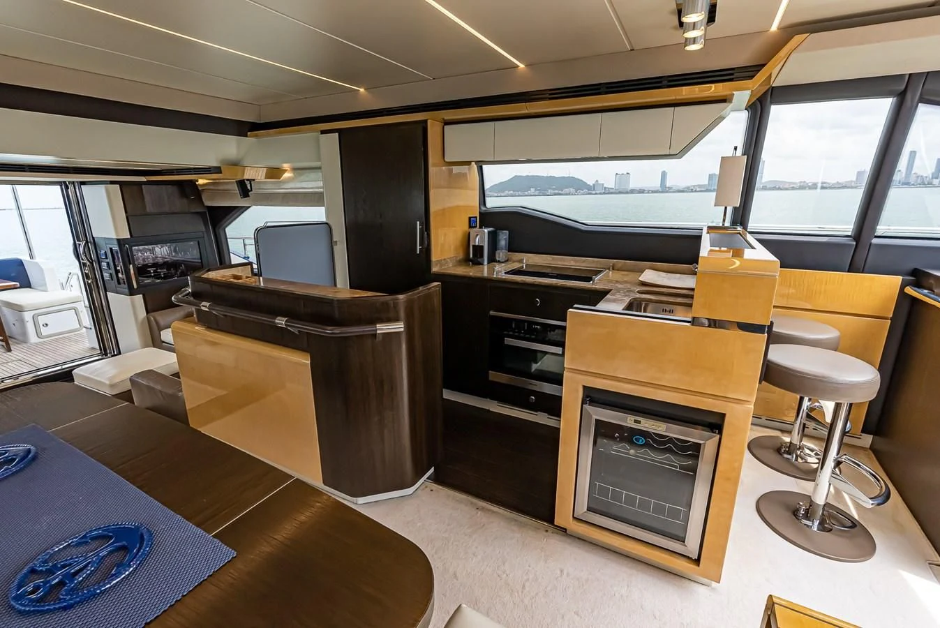 a room with a desk and a computer aboard PRIVE Yacht for Sale