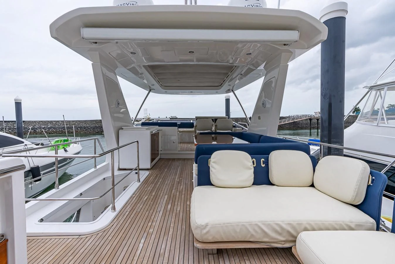 a boat on a deck aboard PRIVE Yacht for Sale