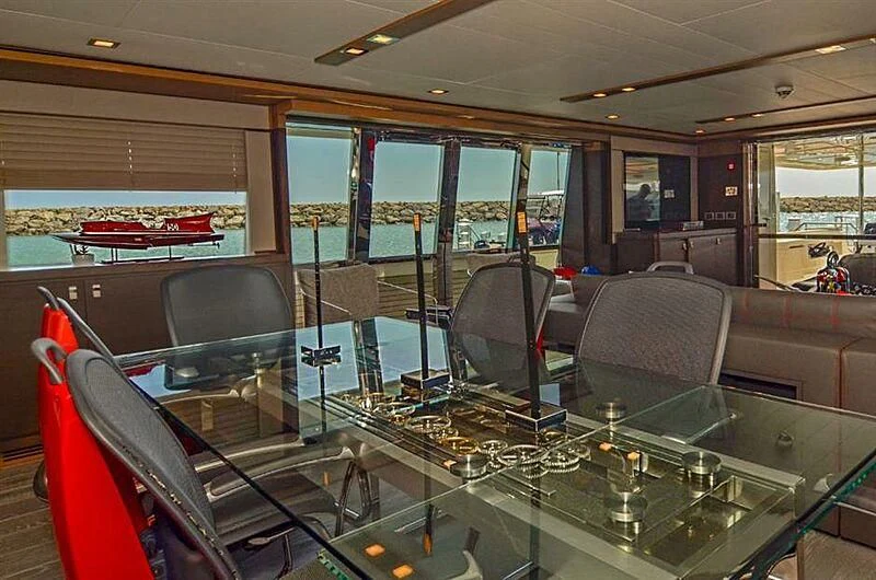 inside of a vehicle aboard SE7EN Yacht for Sale