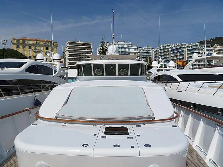 a group of boats are parked in a harbor aboard VESPUCCI Yacht for Sale