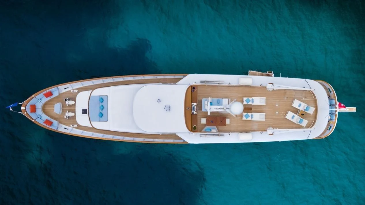 a model of a ship aboard VESPUCCI Yacht for Sale