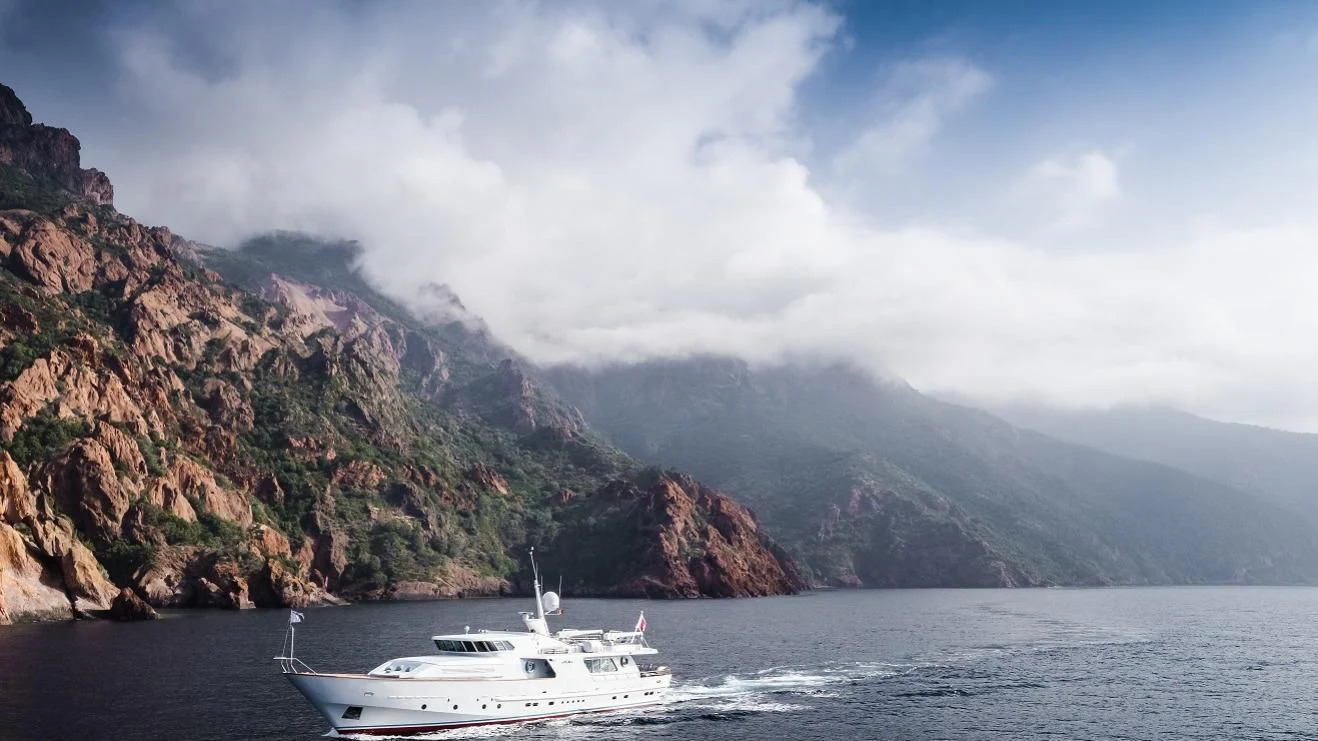 a boat on the water aboard VESPUCCI Yacht for Sale