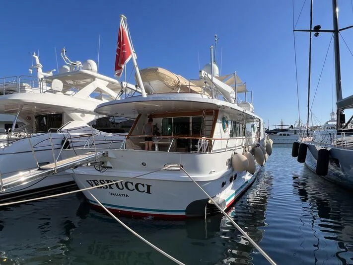 a boat in the water aboard VESPUCCI Yacht for Sale