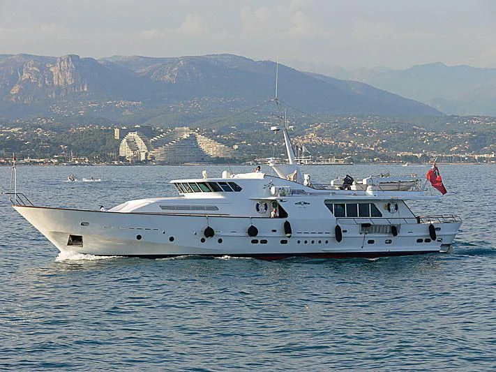 a boat in the water aboard VESPUCCI Yacht for Sale