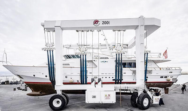 a large white machine aboard VESPUCCI Yacht for Sale