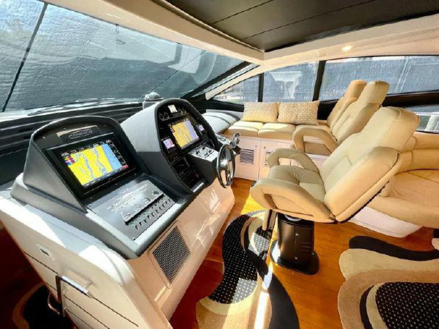inside of a car aboard PERSHING 90 Yacht for Sale
