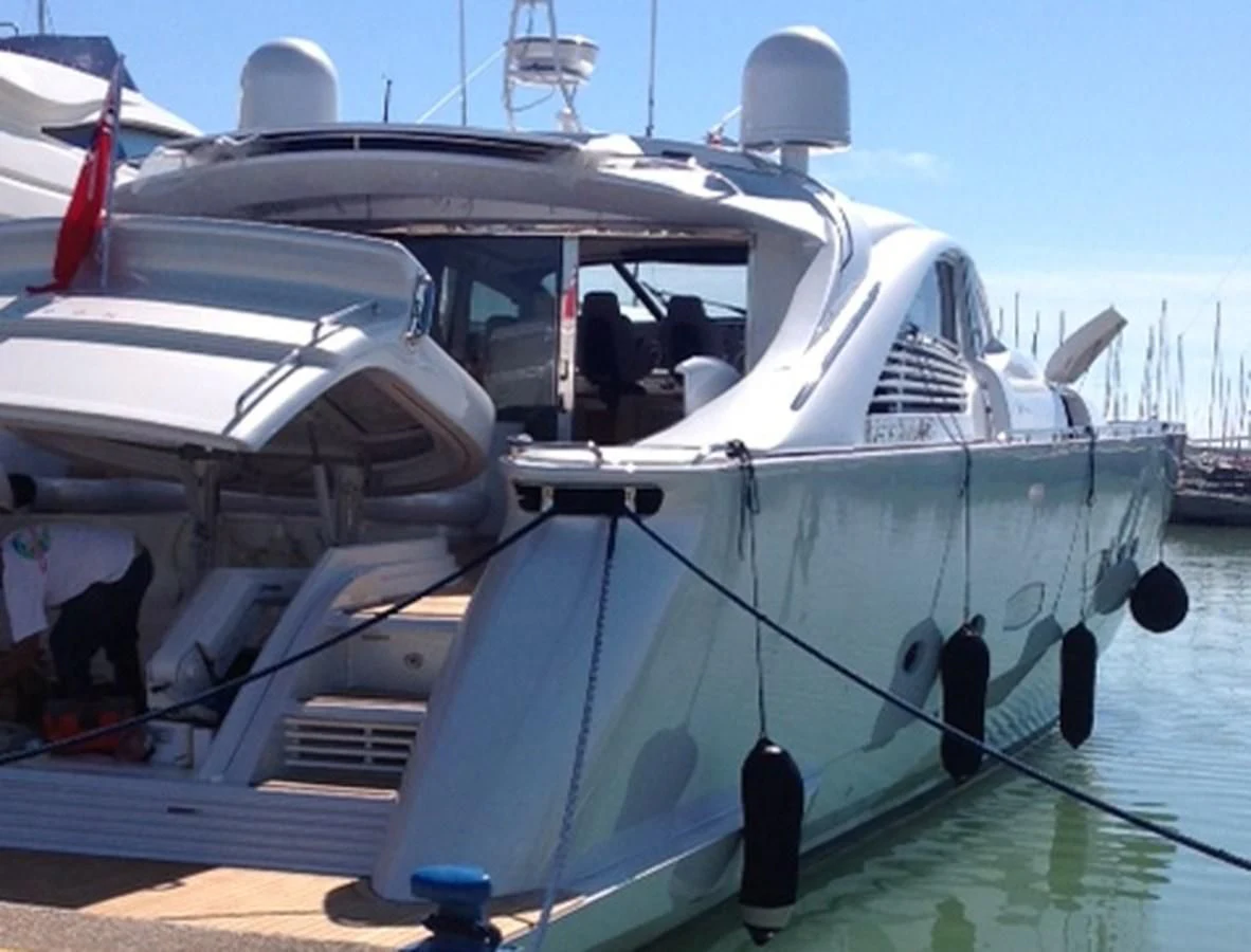 a boat on the water aboard PERSHING 90 Yacht for Sale