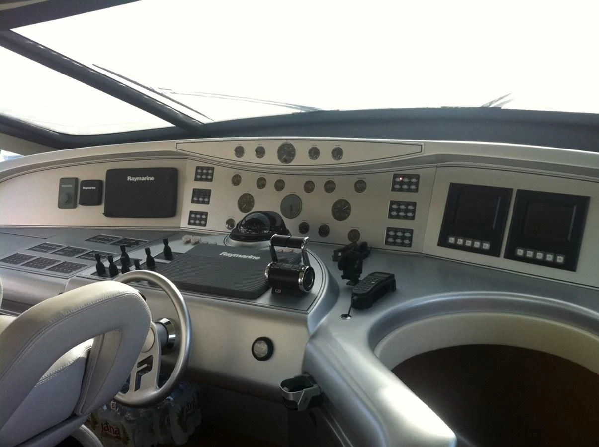 the inside of a car aboard PERSHING 90 Yacht for Sale