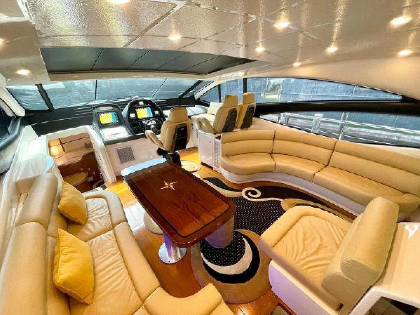 inside of a car aboard PERSHING 90 Yacht for Sale