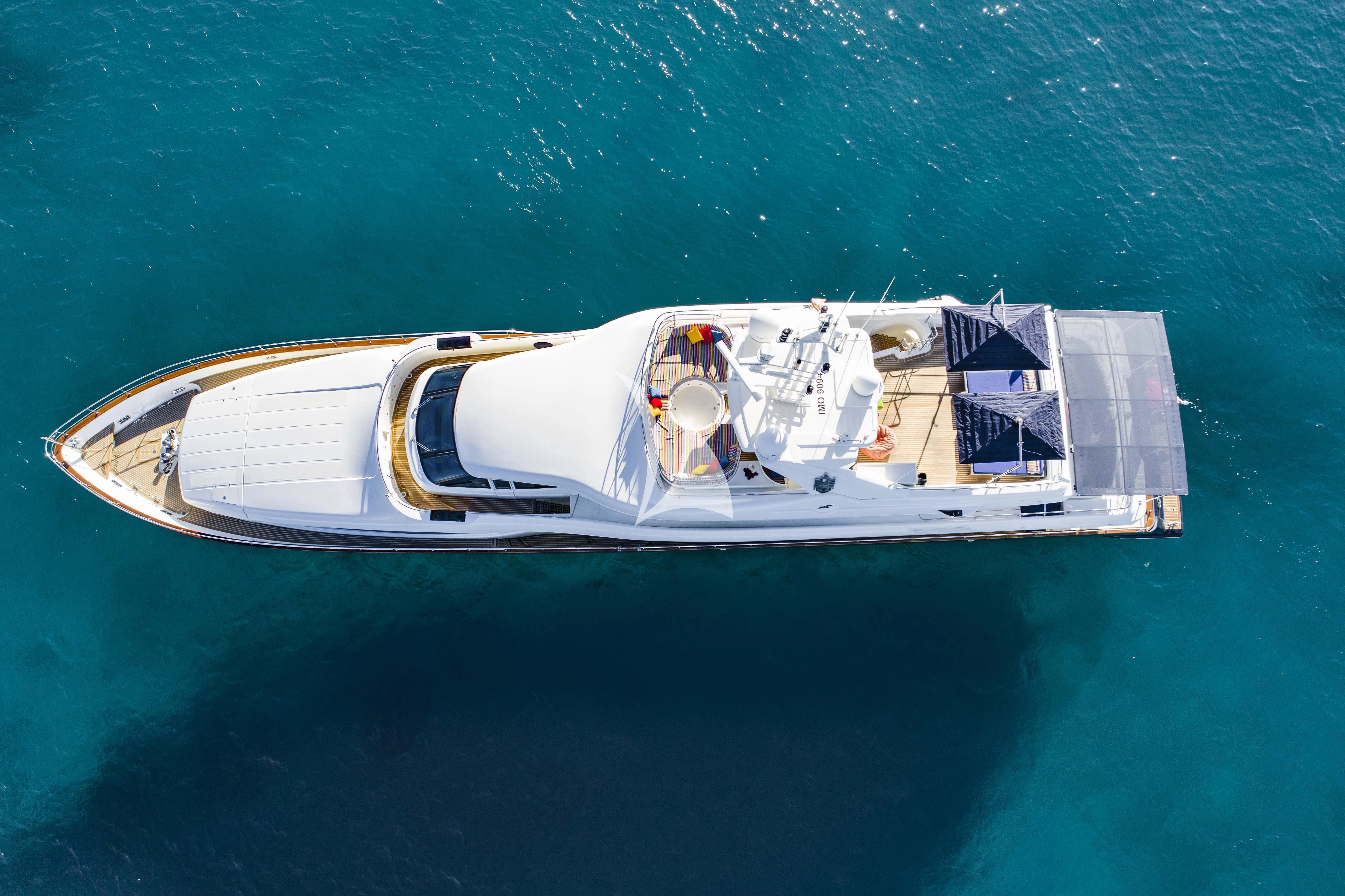 a high angle view of a boat aboard BUNKER Yacht for Sale