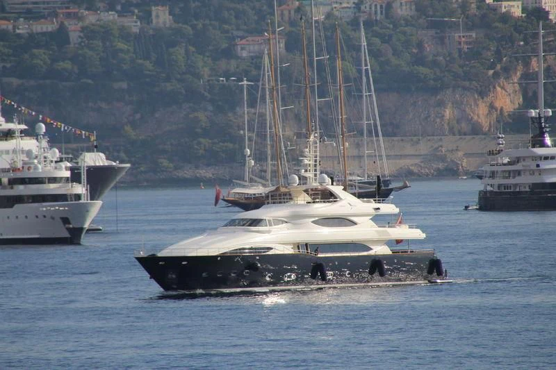 a group of boats on the water aboard BUNKER Yacht for Sale