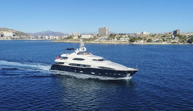 a boat on the water aboard BUNKER Yacht for Sale