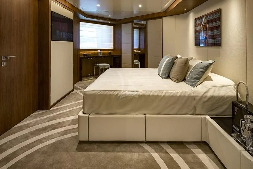 a bed in a hotel room aboard TALEYA Yacht for Sale