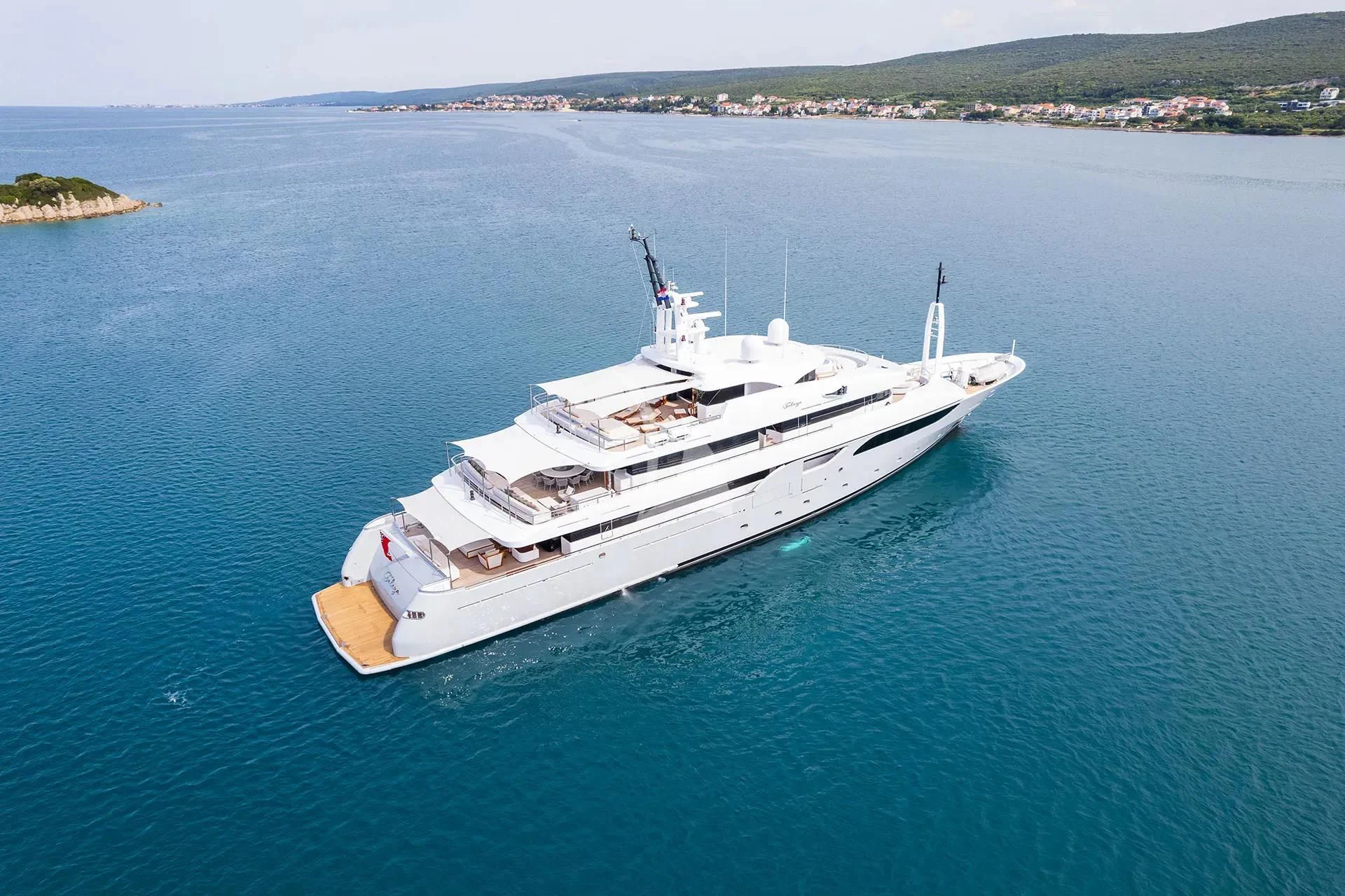 a ship in the water aboard TALEYA Yacht for Sale