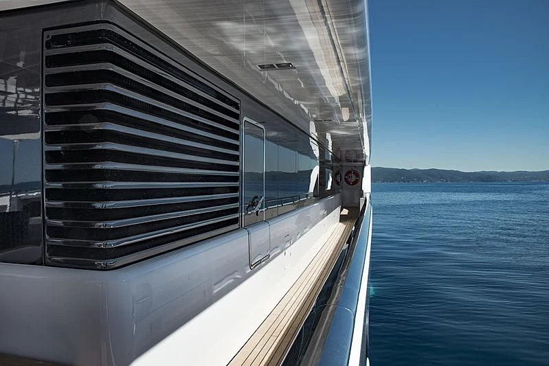 a boat with a window aboard TALEYA Yacht for Sale