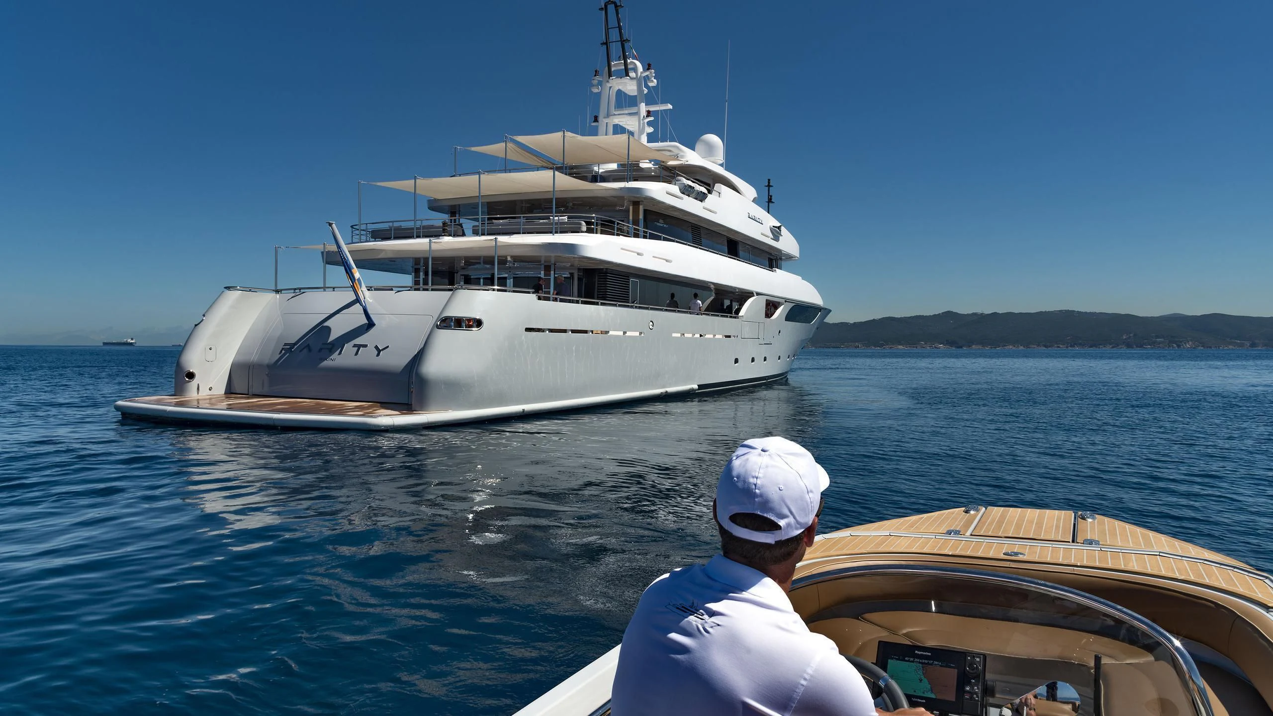 a person on a boat aboard TALEYA Yacht for Sale