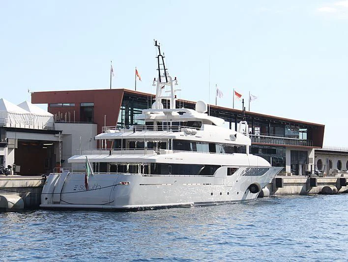 a large white boat in the water aboard TALEYA Yacht for Sale