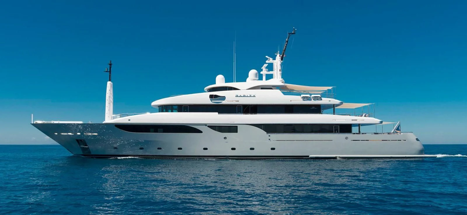 a large white yacht aboard TALEYA Yacht for Sale