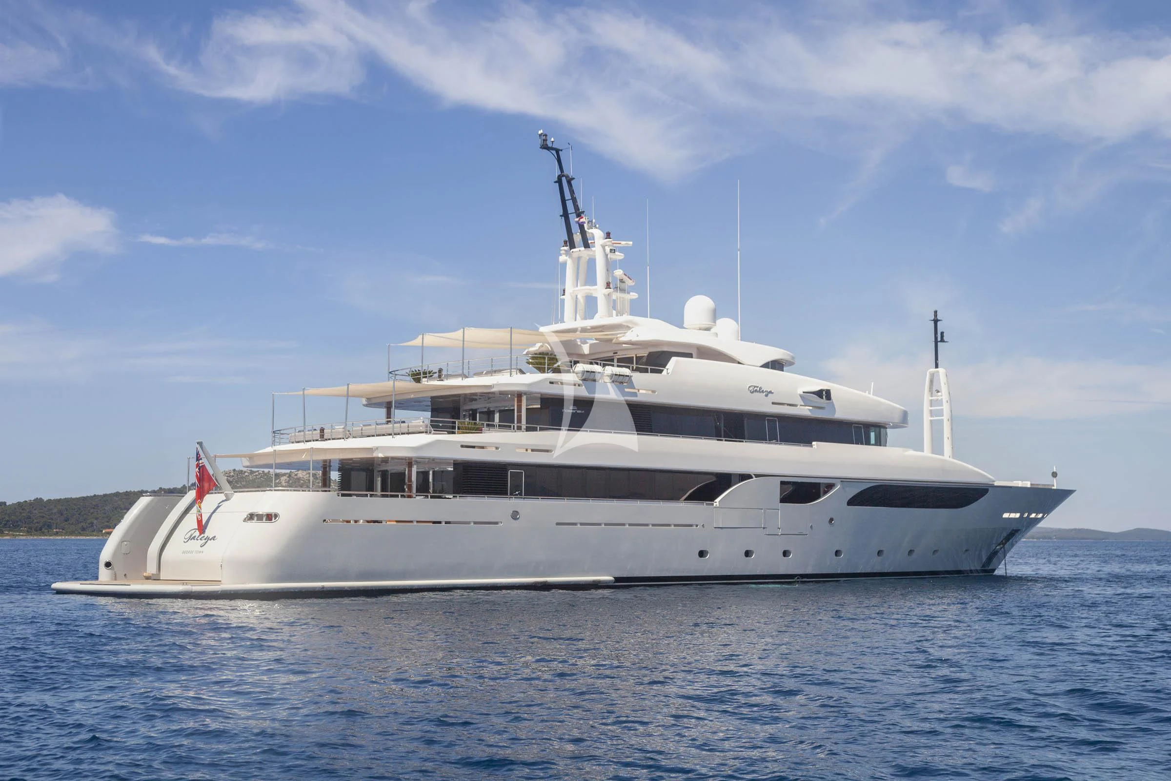 a large white yacht aboard TALEYA Yacht for Sale