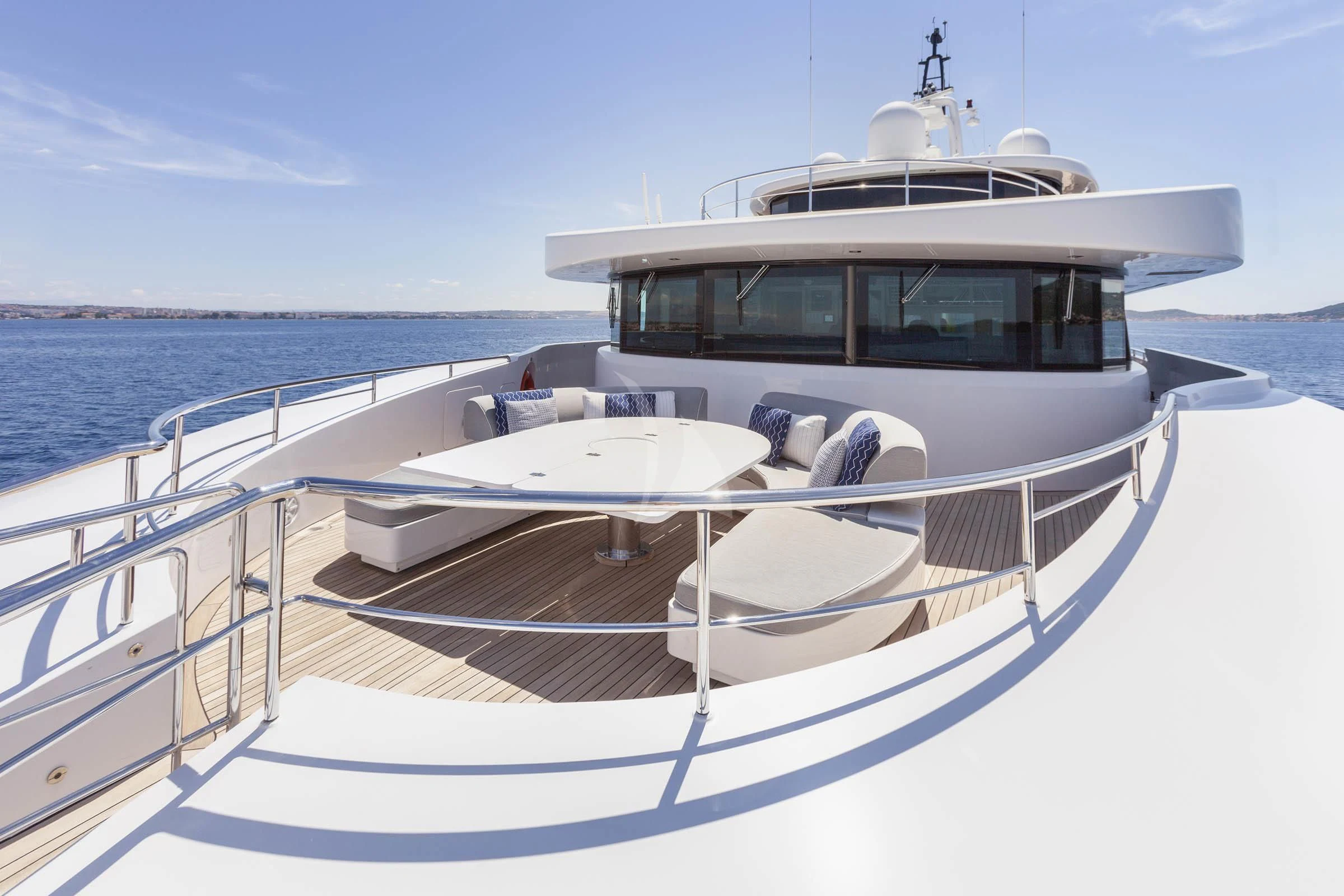 a boat on a dock aboard TALEYA Yacht for Sale