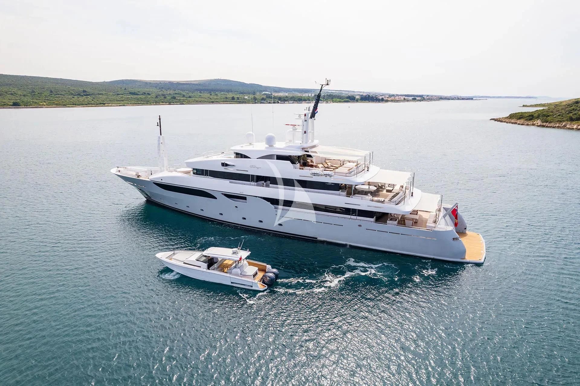 a boat on the water aboard TALEYA Yacht for Sale