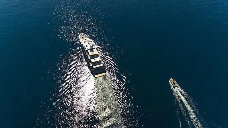 a ship in the water aboard TALEYA Yacht for Sale