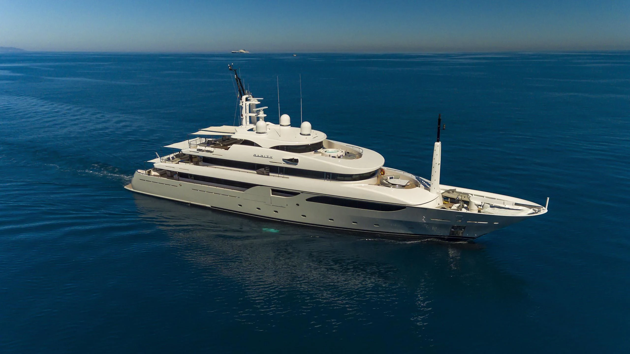 a ship in the water aboard TALEYA Yacht for Sale