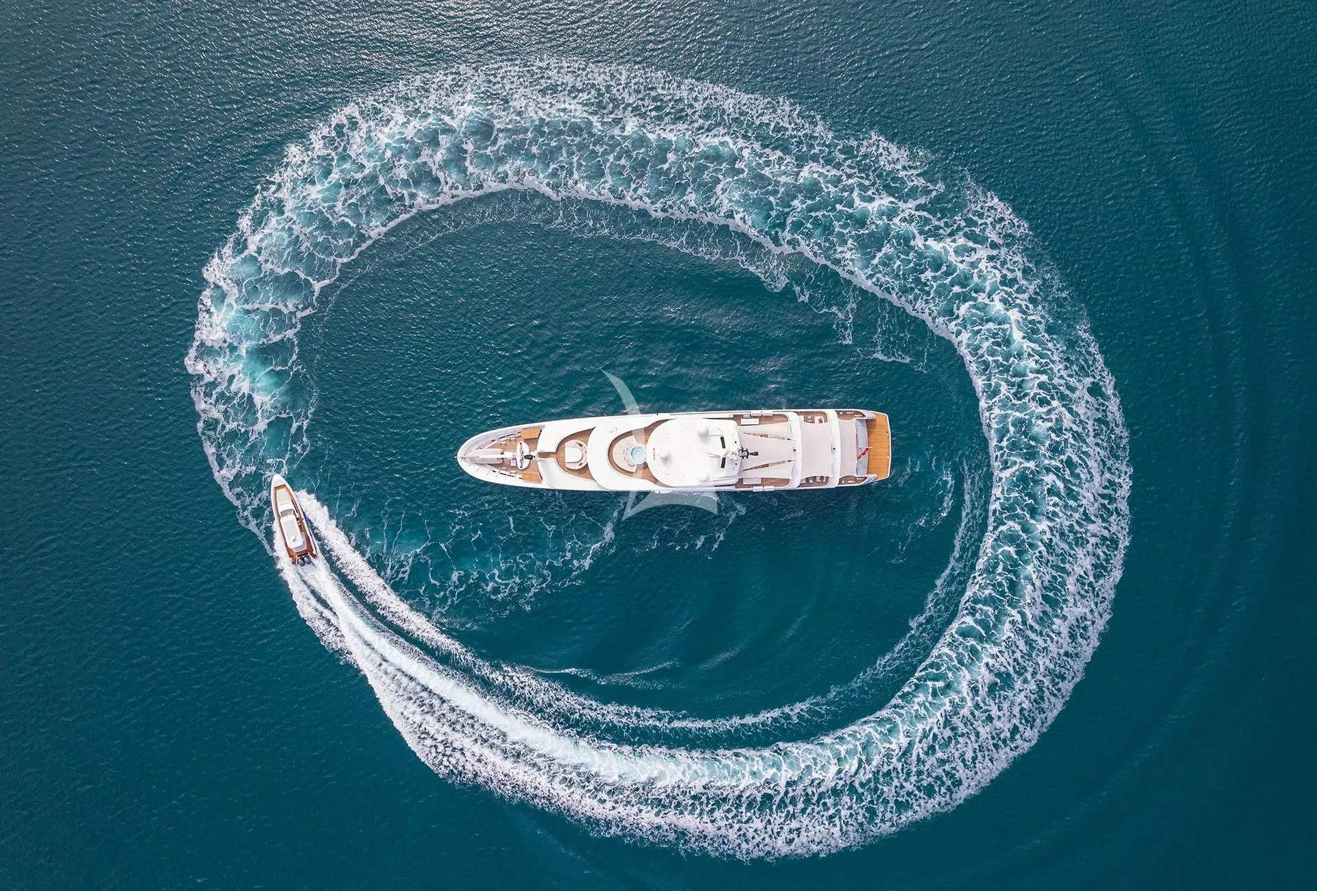 a satellite in outer space aboard TALEYA Yacht for Sale
