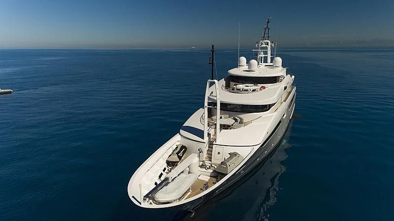 a white boat in the water aboard TALEYA Yacht for Sale