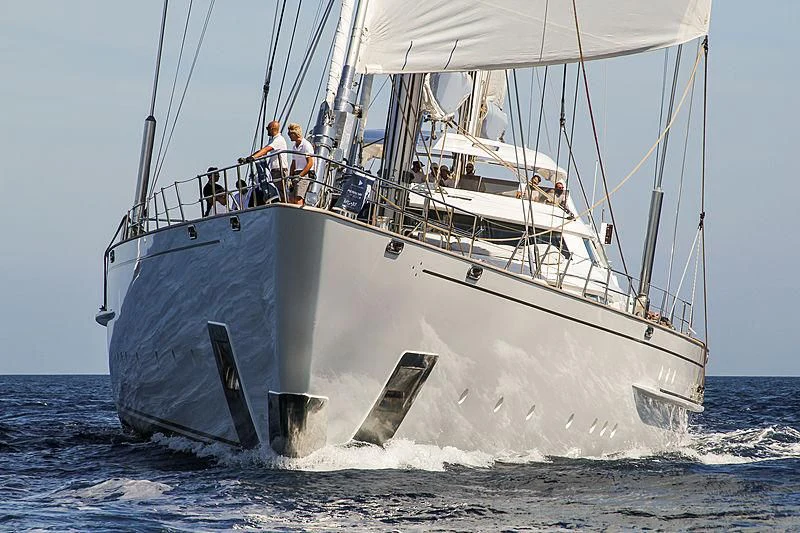 a large white boat in the water aboard SPIRIT OF THE C'S Yacht for Charter